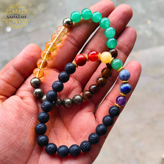 Health & Prosperity Combo (Money Attraction + 7 Chakra with Lava Bracelets)