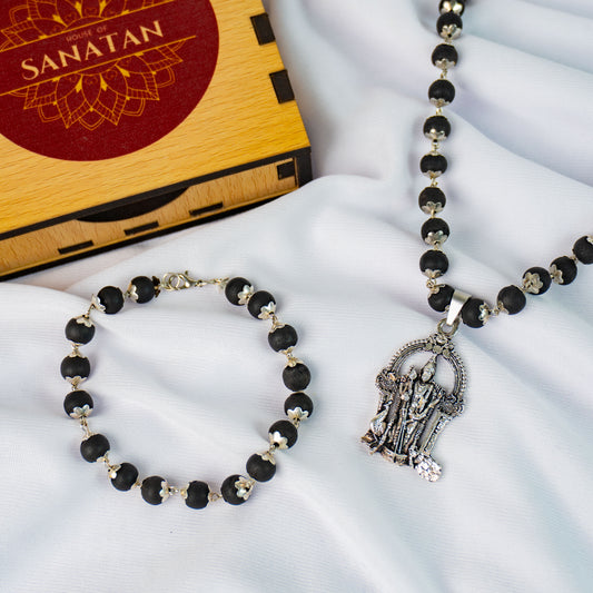 Original Karungali Combo โ Bracelet & Mala with Lord Murugan Pendant - Lab Tested