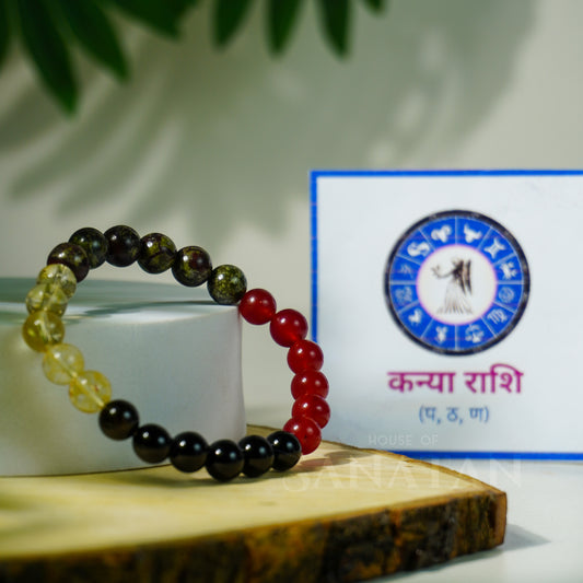 Kanya (Virgo) Rashi Multi Crystal Bracelet