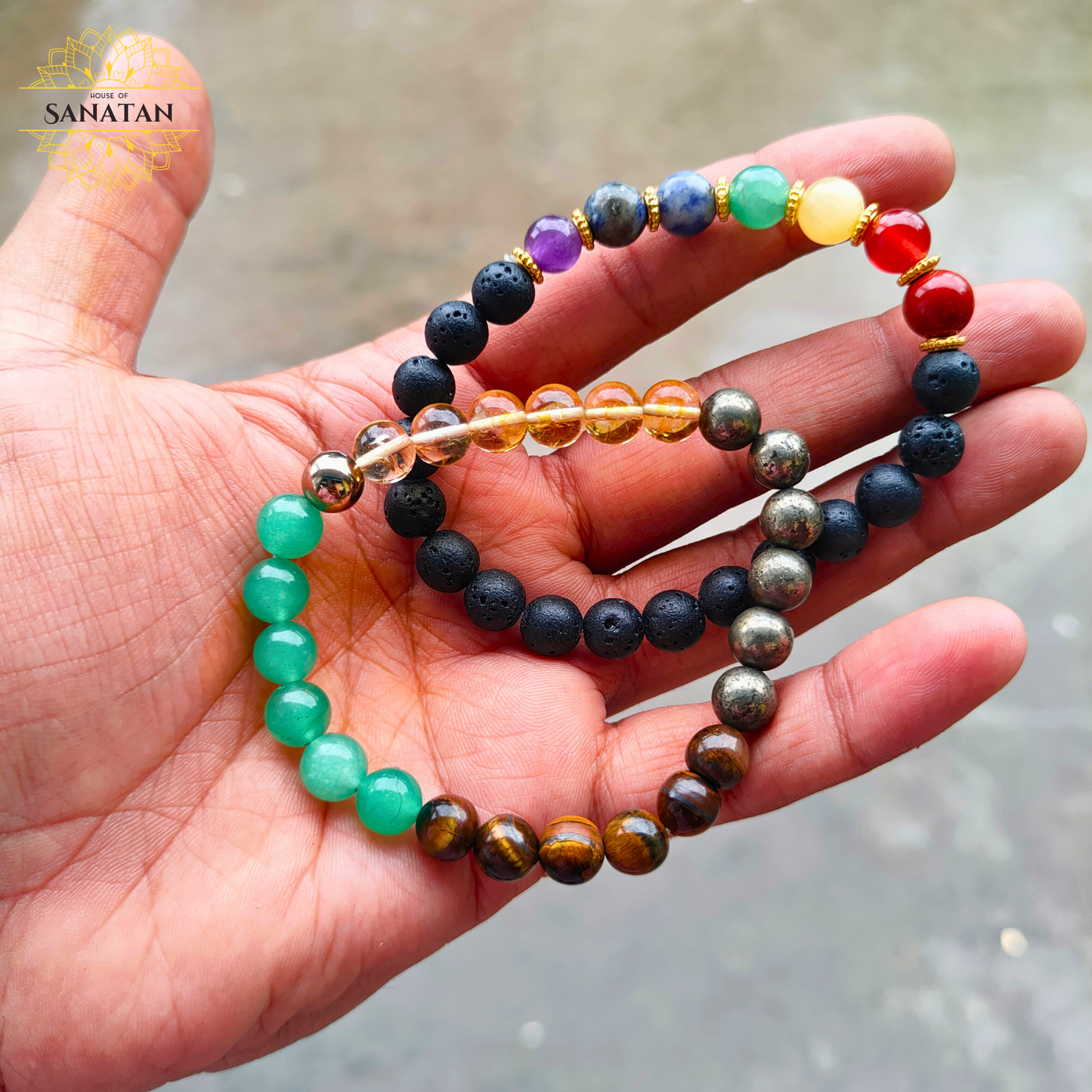 Health & Prosperity Combo (Money Attraction + 7 Chakra with Lava Bracelets)