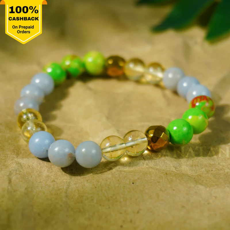 Dhanu (Sagittarius) Rashi Multi Crystal Bracelet
