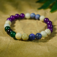 Meena (Pisces) Rashi Multi Crystal Bracelet