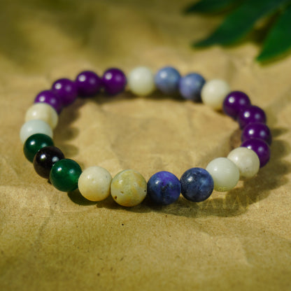 Meena (Pisces) Rashi Multi Crystal Bracelet