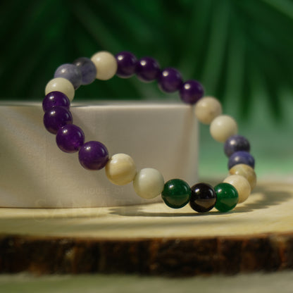 Meena (Pisces) Rashi Multi Crystal Bracelet