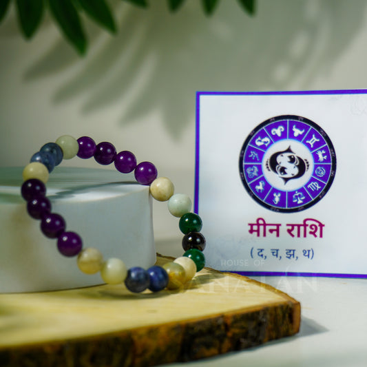 Meena (Pisces) Rashi Multi Crystal Bracelet