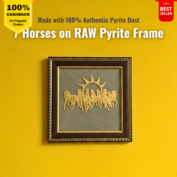 7 Horses on RAW Pyrite Dust Frame