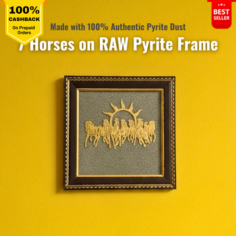 7 Horses on RAW Pyrite Dust Frame