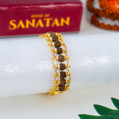 Rudraksha Chain Bracelet - Made of 5 Mukhi Beads