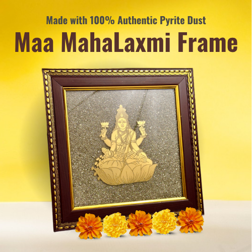 Maa MahaLaxmi on RAW Pyrite Dust Frame