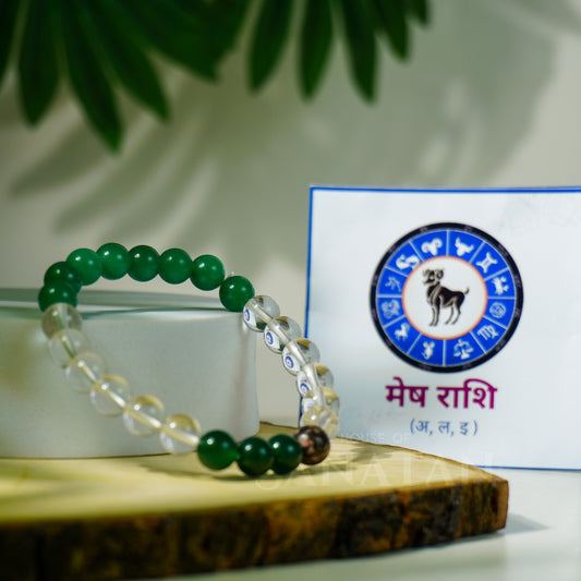 Mesha (Aries) Rashi Multi Crystal Bracelet
