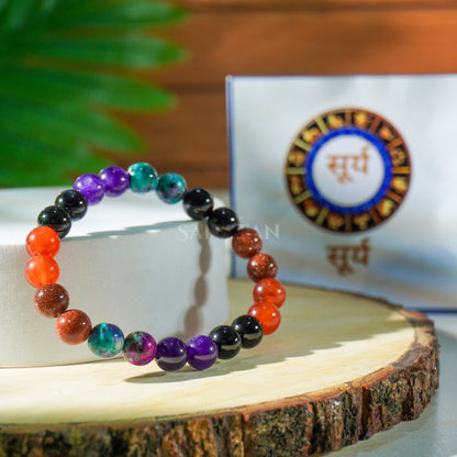 Surya (Sun) Planet Multi Crystal Bracelet