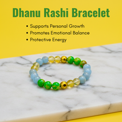 Dhanu (Sagittarius) Rashi Multi Crystal Bracelet
