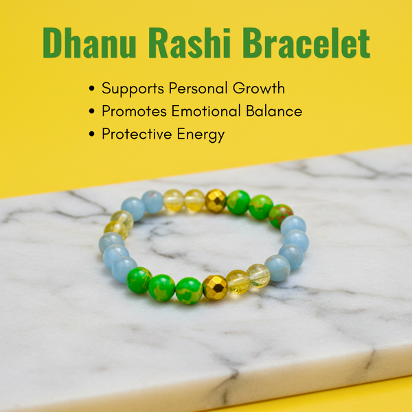 Dhanu (Sagittarius) Rashi Multi Crystal Bracelet