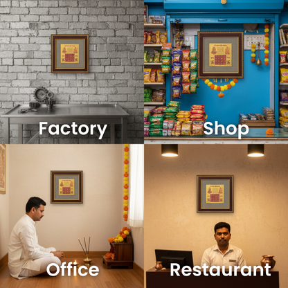 Vyapar Vriddhi Yantra on RAW Pyrite Dust Frame