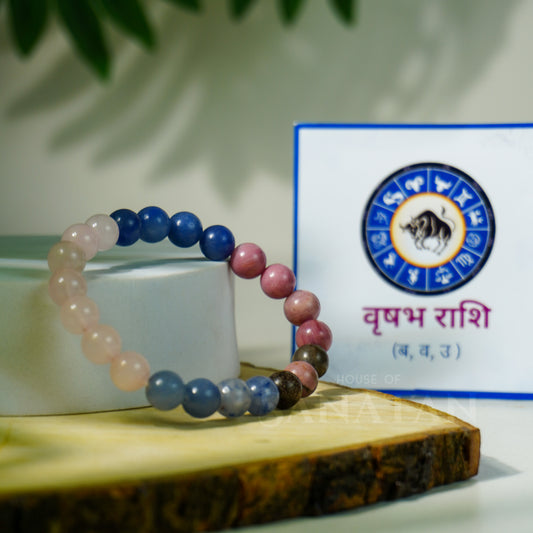 Vrishabha (Taurus) Rashi Multi Crystal Bracelet