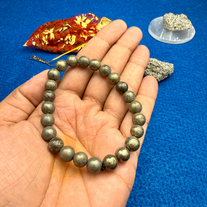 Pyrite Dhan Sampann Combo - Bracelet + RAW Pyrite Geode (Stone)