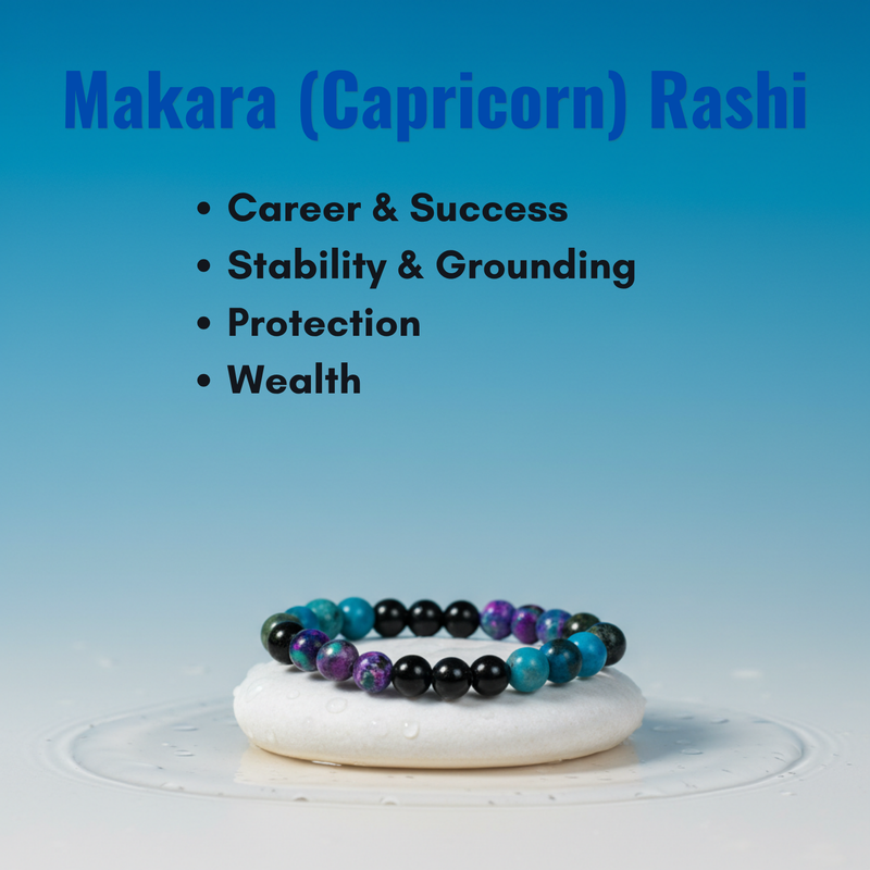 Makara (Capricorn) Rashi Multi Crystal Bracelet
