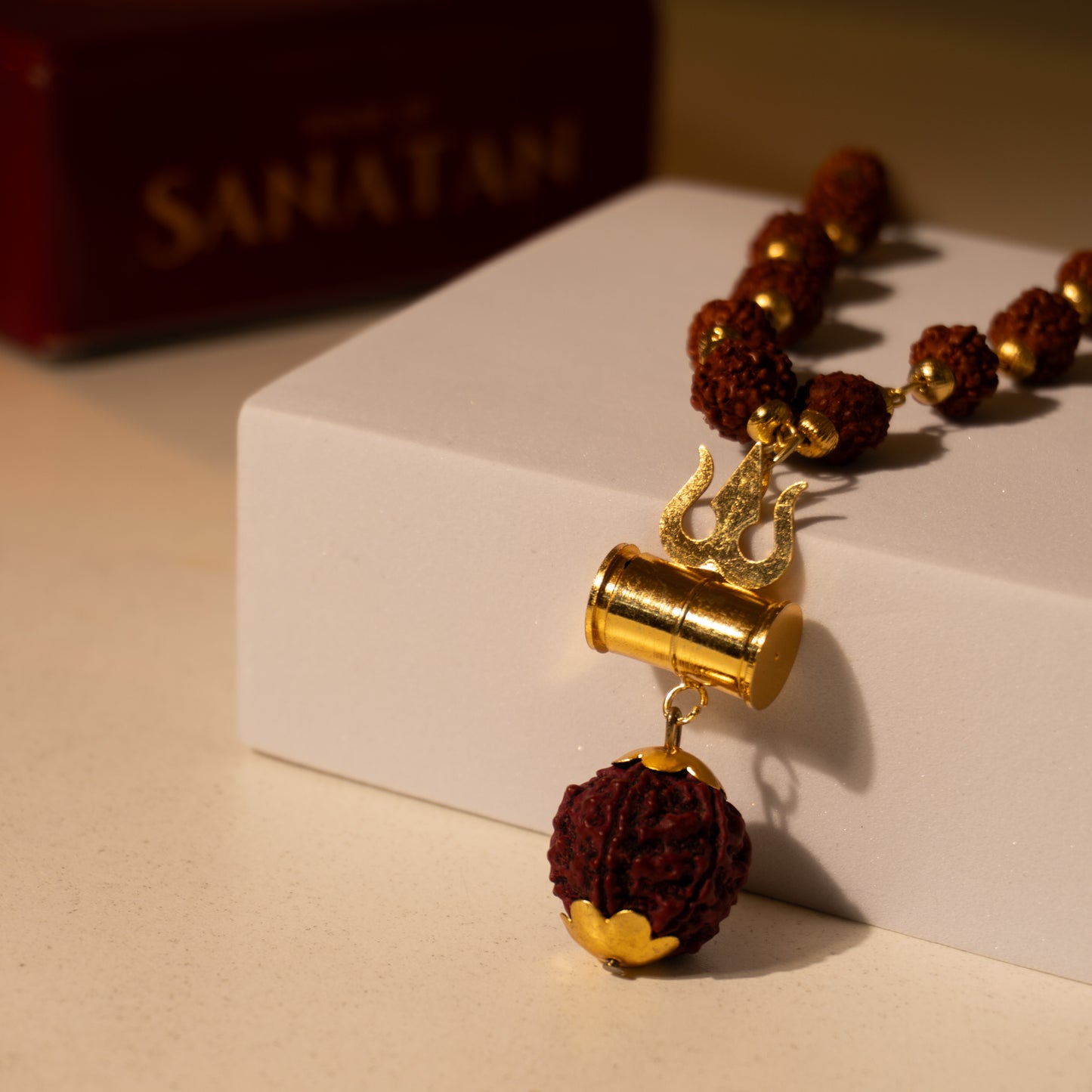🔱 Original 5 Mukhi Rudraksha Mala with Trishul Pendant – Lab Certified