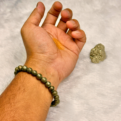 Pyrite Dhan Sampann Combo - Bracelet + RAW Pyrite Geode (Stone)