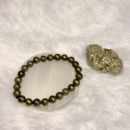 Pyrite Dhan Sampann Combo - Bracelet + RAW Pyrite Geode (Stone)