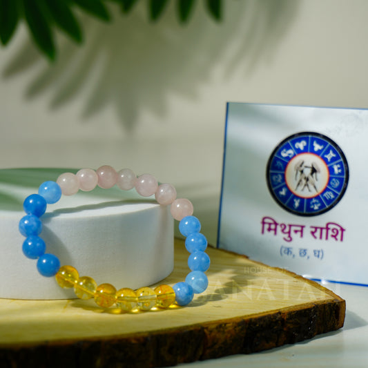 Mithuna (Gemini) Rashi Multi Crystal Bracelet