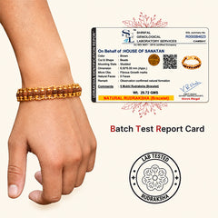 Rudraksha Chain Bracelet - Made of 5 Mukhi Beads with FREE Hanuman Key Chain