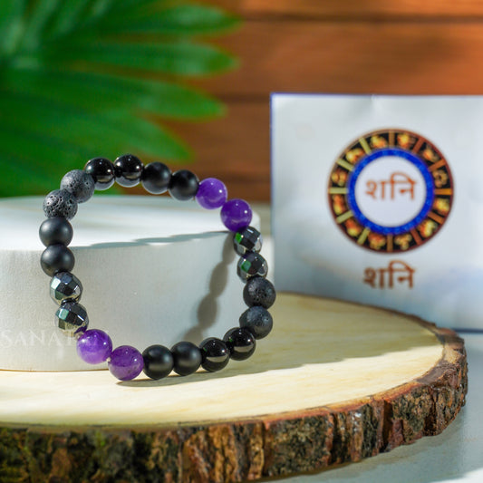 Shani (Saturn) Planet Multi Crystal Bracelet