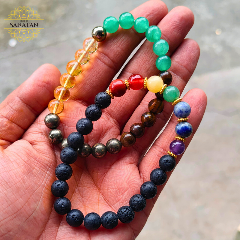 Health & Prosperity Combo (Money Attraction + 7 Chakra with Lava Bracelets)