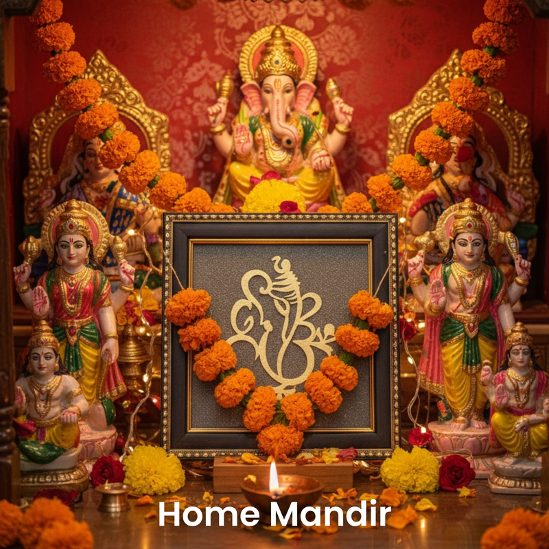 Ganpati Bappa on RAW Pyrite Dust Frame
