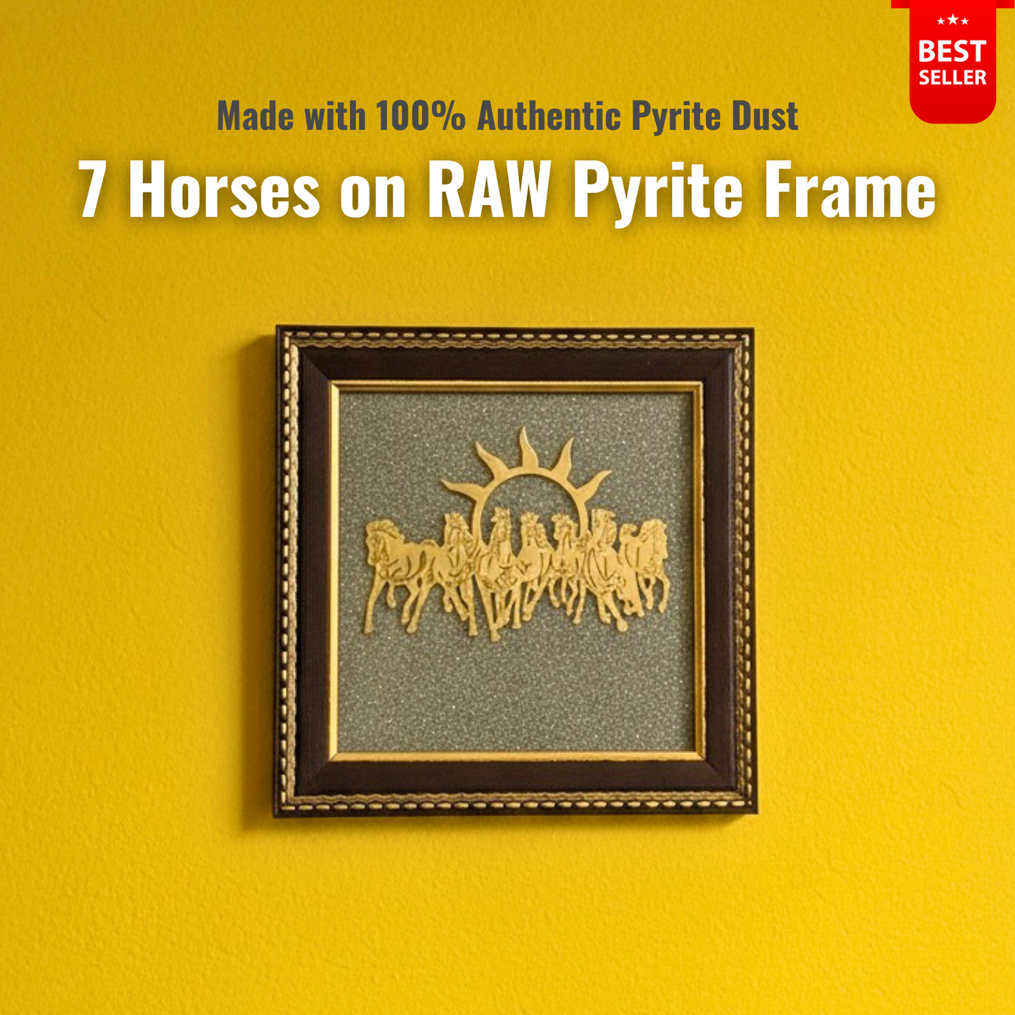 7 Horses on RAW Pyrite Dust Frame