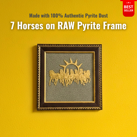 7 Horses on RAW Pyrite Dust Frame
