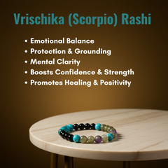Vrischika (Scorpio) Rashi Multi Crystal Bracelet