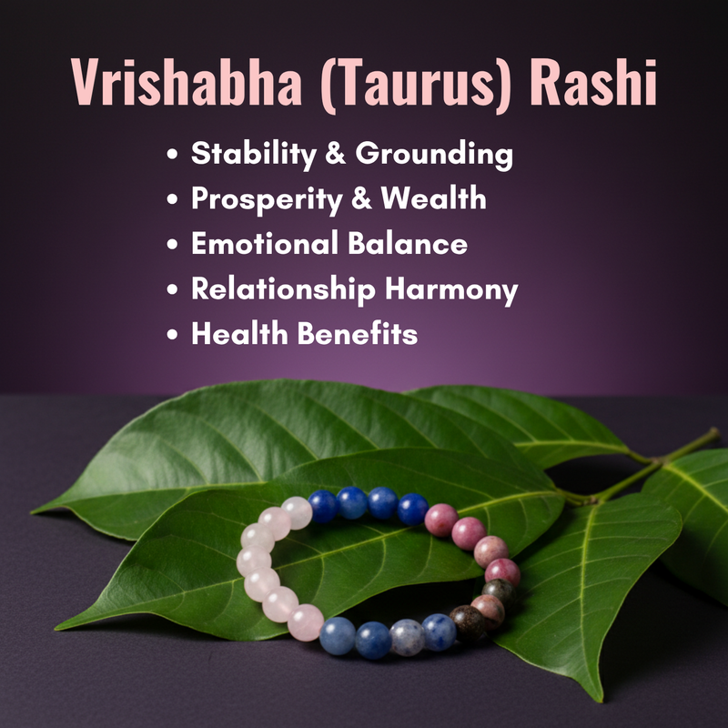 Vrishabha (Taurus) Rashi Multi Crystal Bracelet