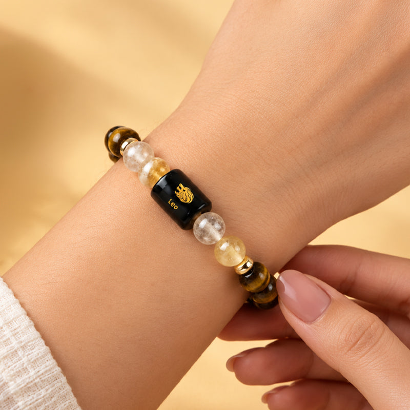 Leo (सिंह राशि) Zodiac Tiger Eye & Citrine Bracelet