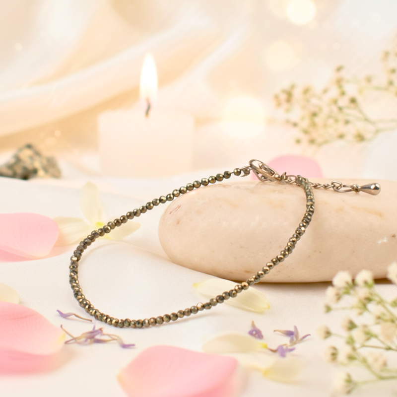RAW Pyrite Anklet