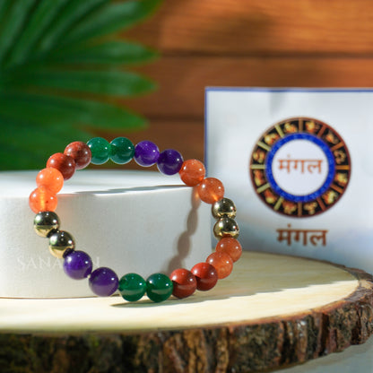 Mangal (Mars) Planet Multi Crystal Bracelet