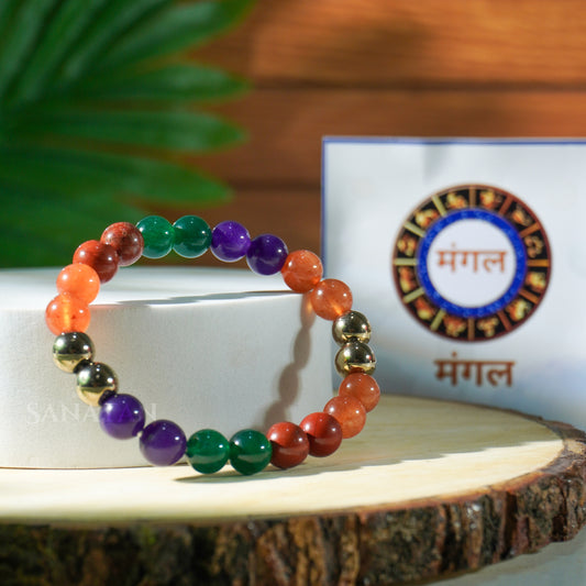 Mangal (Mars) Planet Multi Crystal Bracelet