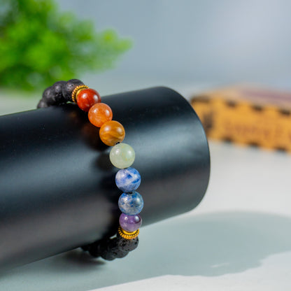 7 Chakra x Lava Stone Bracelet