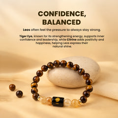 Leo (सिंह राशि) Zodiac Tiger Eye & Citrine Bracelet