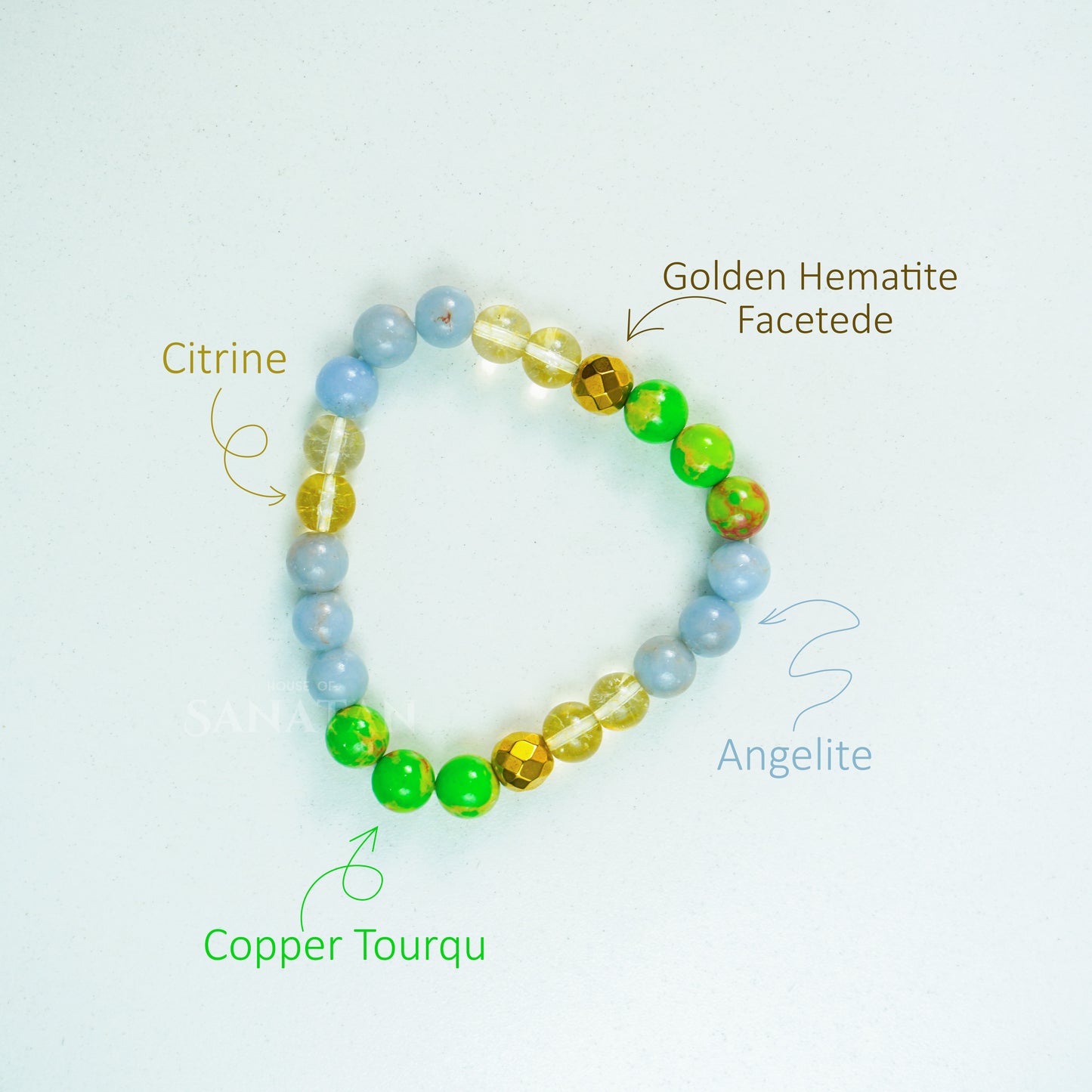 Dhanu (Sagittarius) Rashi Multi Crystal Bracelet