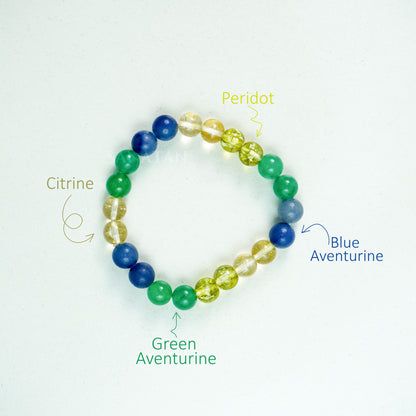 Budh (Mercury) Planet Multi Crystal Bracelet