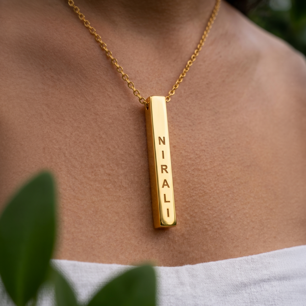 A Gift As Beautiful As Her - 22K Gold Plated Stainless Steel Personalised Necklace