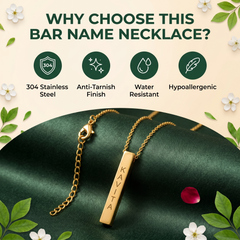 A Gift As Beautiful As Her - 22K Gold Plated Stainless Steel Personalised Necklace