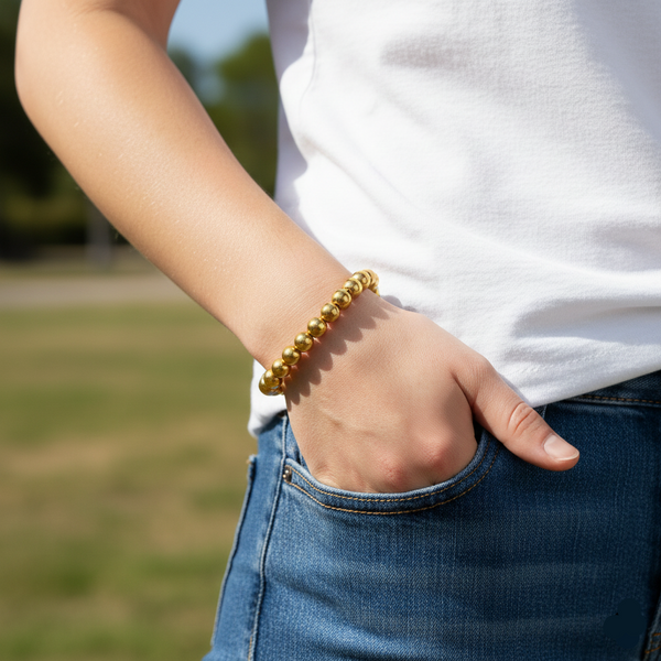 Golden Abundance Bracelet – Golden Hematite for Wealth, Stability & Protection