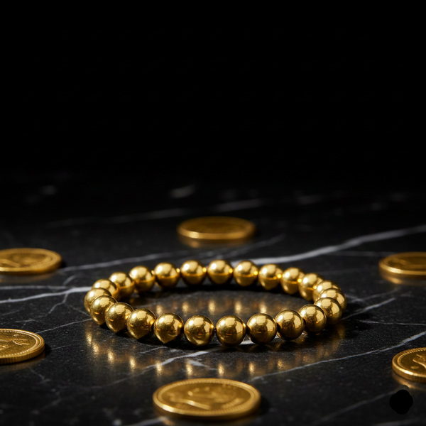 Golden Abundance Bracelet – Golden Hematite for Wealth, Stability & Protection