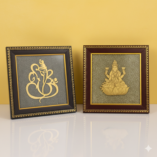 Laxmi-Ganesh On RAW Pyrite Frame | Combo Offer |