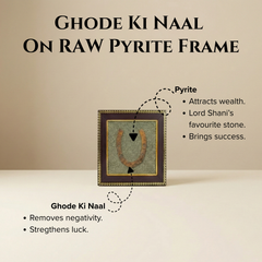 Ghode ki Naal on RAW Pyrite Frame | For Protection & Abundance