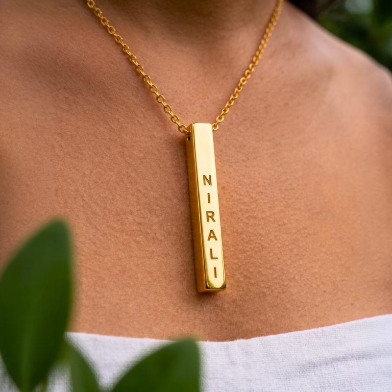 A Gift As Beautiful As Her - 22K Gold Plated Stainless Steel Personalised Necklace