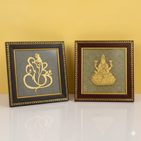 Laxmi-Ganesh On RAW Pyrite Frame | FREE 5 Mukhi Nepali Rudraksha on PREPAID ORDERS |