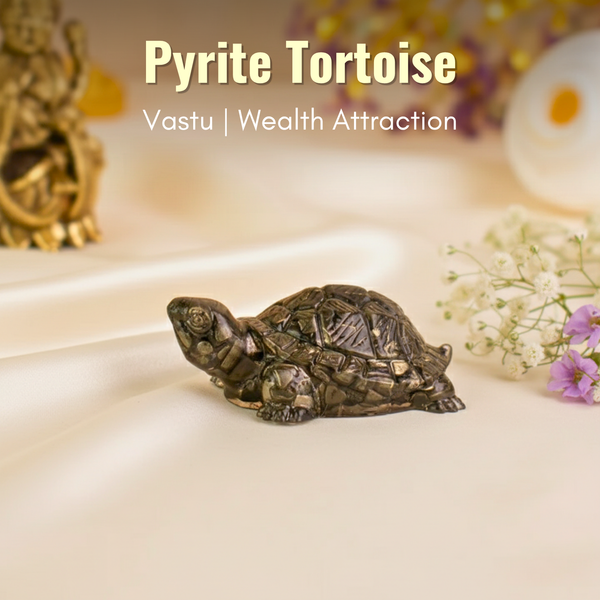 Pyrite Tortoise For Vastu Balance & Wealth Attraction